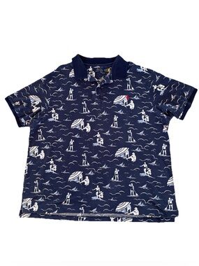 Polo Ralph Lauren Polo Shirt Mens 3XB Sailing Surfing Paddle Board AOP Beach